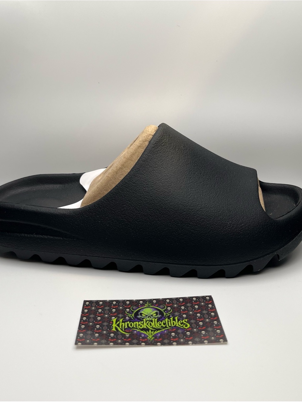 YS-01 Men's Black Slide Sandals US Size 10 Slip On Solid Pattern Casual